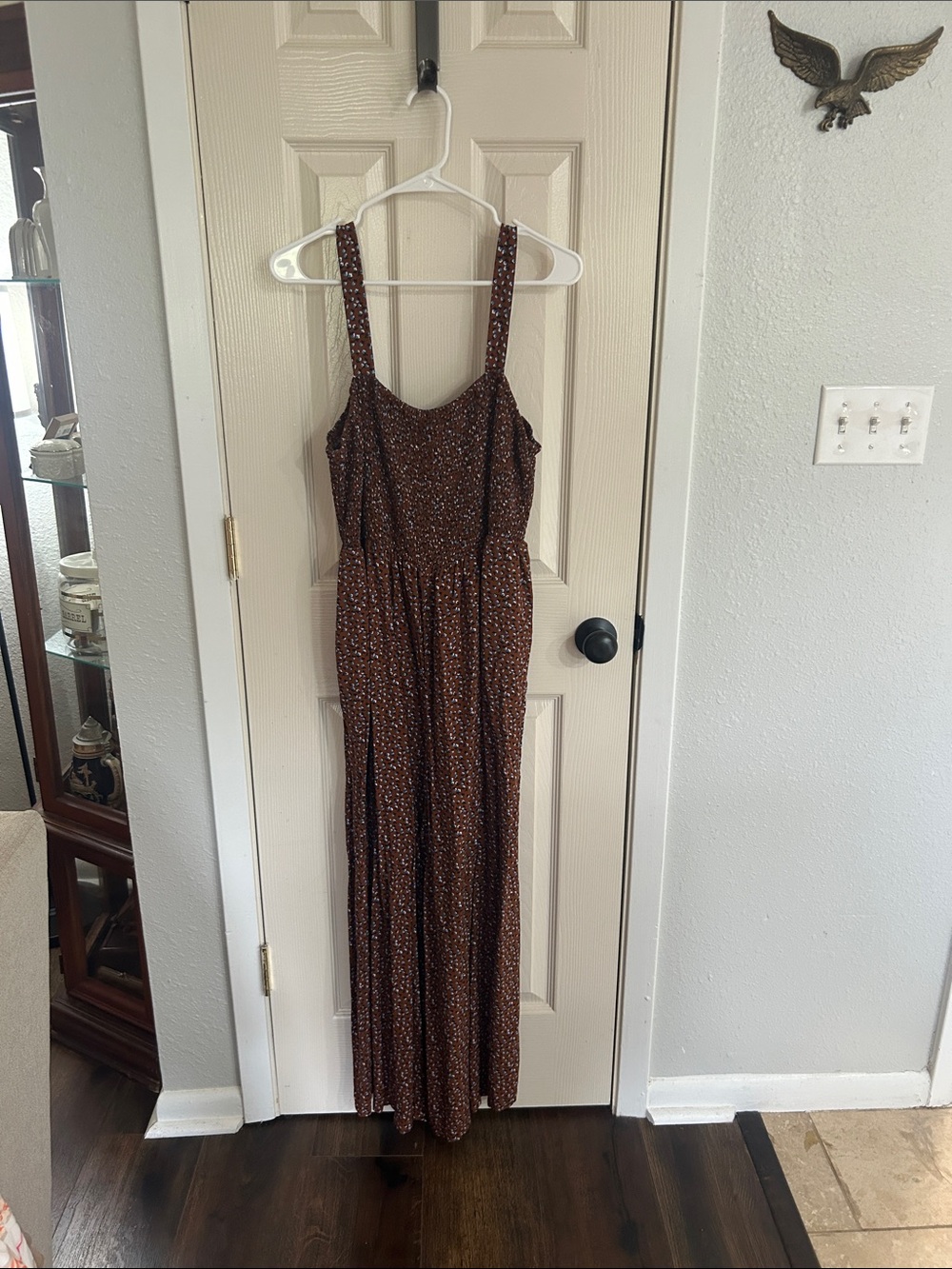 Brown Floral Jumper with Adjustable Straps
